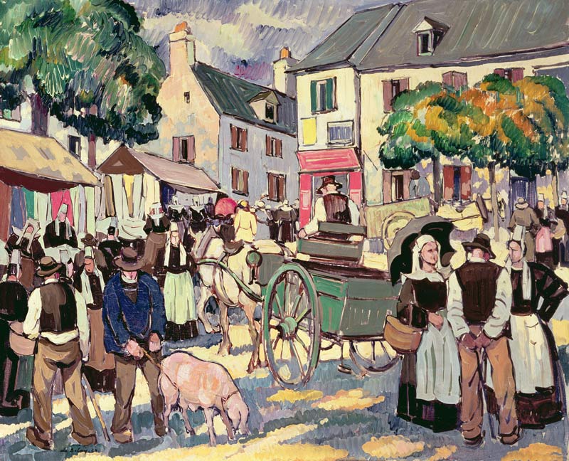 Market Day in Brittany van Pierre de Belay