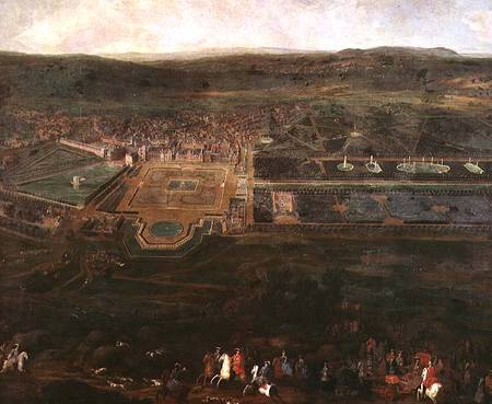 Louis XIV (1638-1715) hunting near the chateau of Fontainebleau van Pierre-Denis Martin