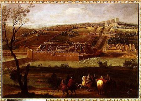View of the Marly Machine and the Aqueduct at Louveciennes van Pierre-Denis Martin