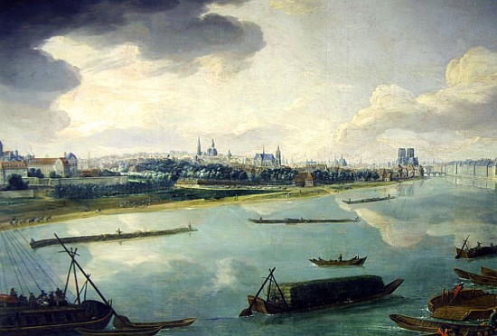 View of Paris from the Quai de la Rapee (detail of 168381) van Pierre-Denis Martin