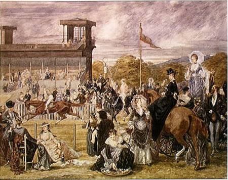 The Races at Longchamp in 1874 van Pierre Gavarni