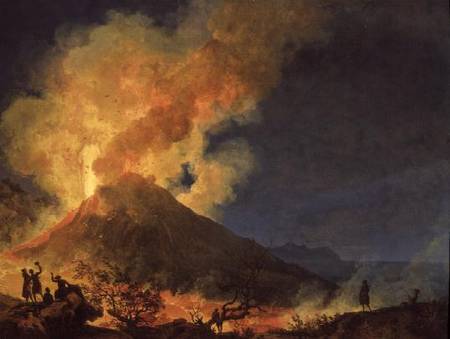 Vesuvius Erupting van Pierre Jacques Volaire