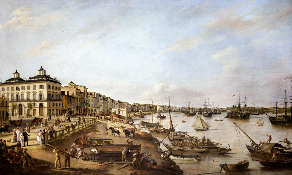 View of part of the port and the docks of Bordeaux, known as the Chartrons and Bacalan van Pierre Lacour