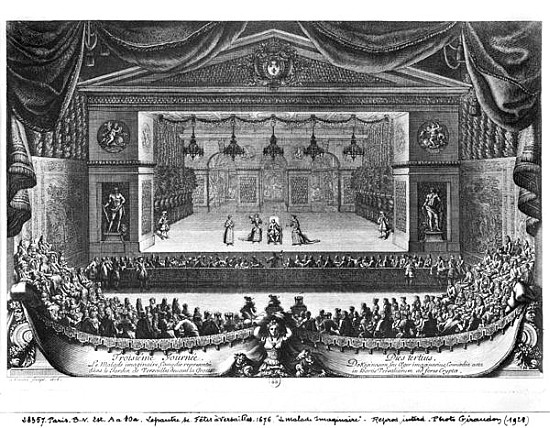The Third Day, from ''La Malade Imaginaire'' Moliere (1622-73) performed in the garden at Versailles van Pierre Lepautre