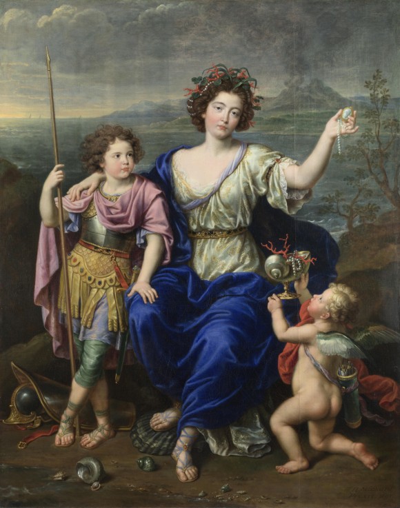The Marquise de Seignelay and Two of her Sons van Pierre Mignard