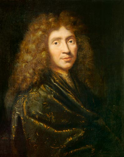 Portrait of Moliere (1622-73) van Pierre Mignard