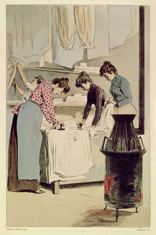 Laundresses, from La Femme a Paris by Octave Uzanne, engraved by F. Masse, 1894 van Pierre Vidal