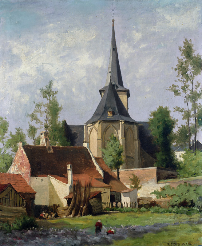 Church Seen from the Rear van Piet Mondriaan