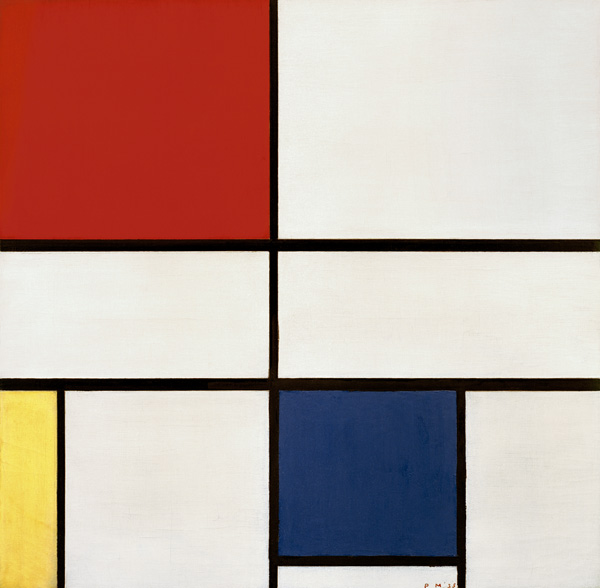 Komposition C, Komposition Nr. III, Komposition mit Rot, Gelb und Blau van Piet Mondriaan