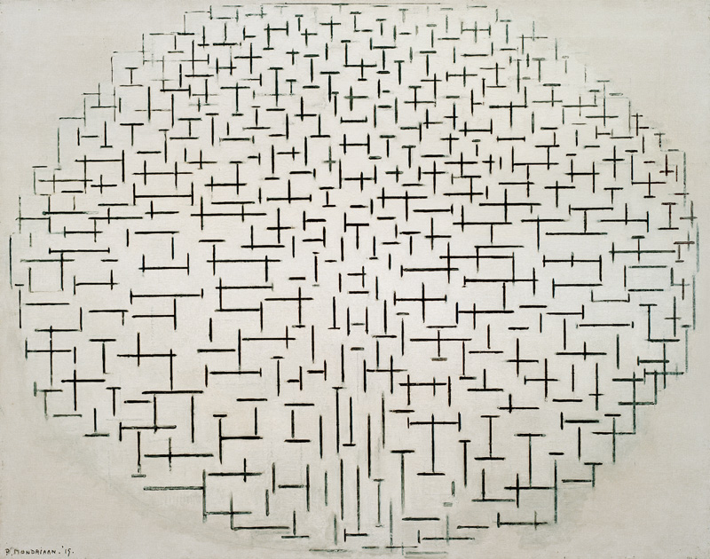 Compositie in zwart/wit - Piet Mondriaan van Piet Mondriaan