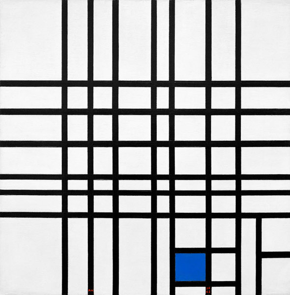 Composition Nr. 12; blue/1937-42 van Piet Mondriaan