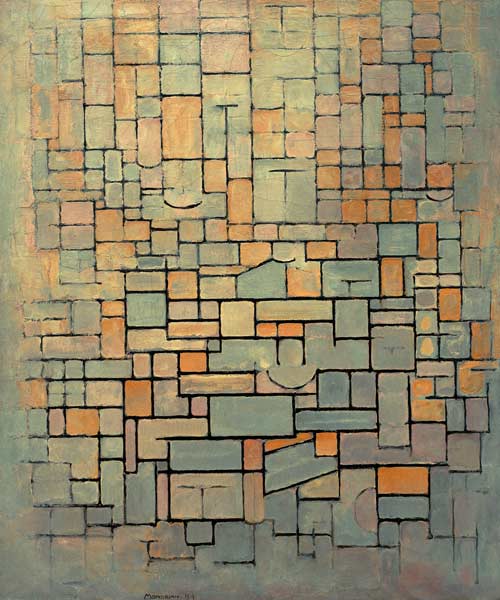 Tableau No, 1; Composition No.1; Compositie nr 1 van Piet Mondriaan