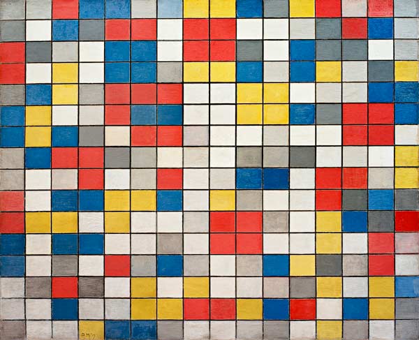 Composition Damebrett van Piet Mondriaan