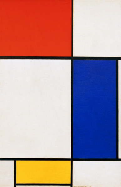 Composition w. red, yellow, blue van Piet Mondriaan