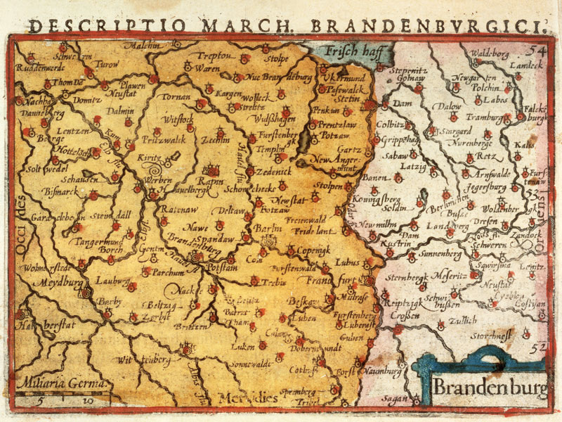 Map of Mark Brandenburg 1606 van Pieter Berts