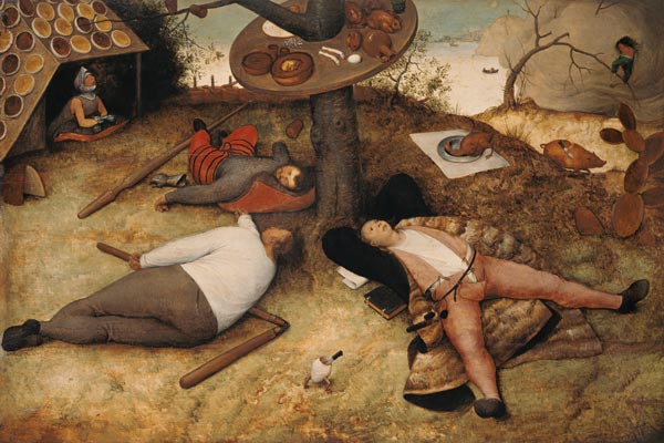 Das Schlaraffenland van Pieter Brueghel de oude