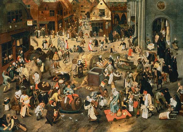 Streit des Karnevals mit der Fastenzeit van Pieter Brueghel de oude