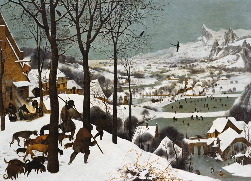jagers in de sneeuw, van Pieter Brueghel de oude