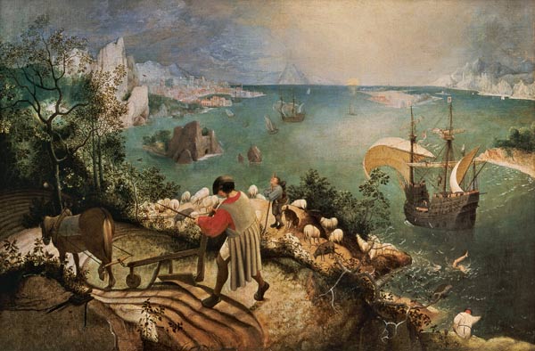 Landschaft mit dem Sturz des Ikarus van Pieter Brueghel de oude