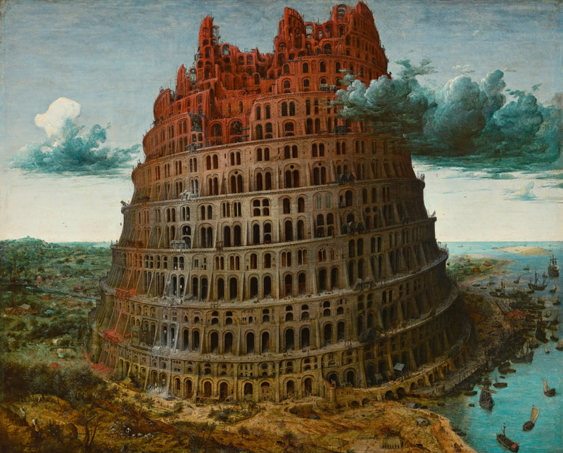 toren van Babel II van Pieter Brueghel de oude