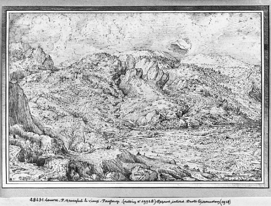 Alpine landscape van Pieter Brueghel de oude