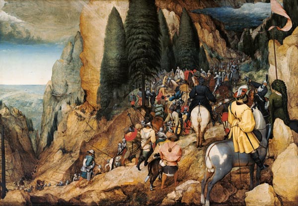 Die Bekehrung Pauli. van Pieter Brueghel de oude