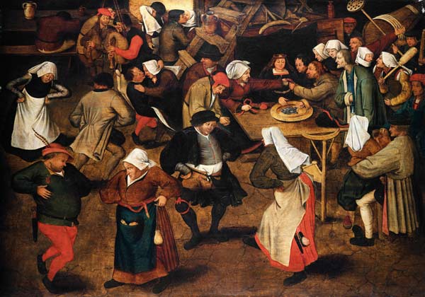 The Indoor Wedding Dance van Pieter Brueghel de oude