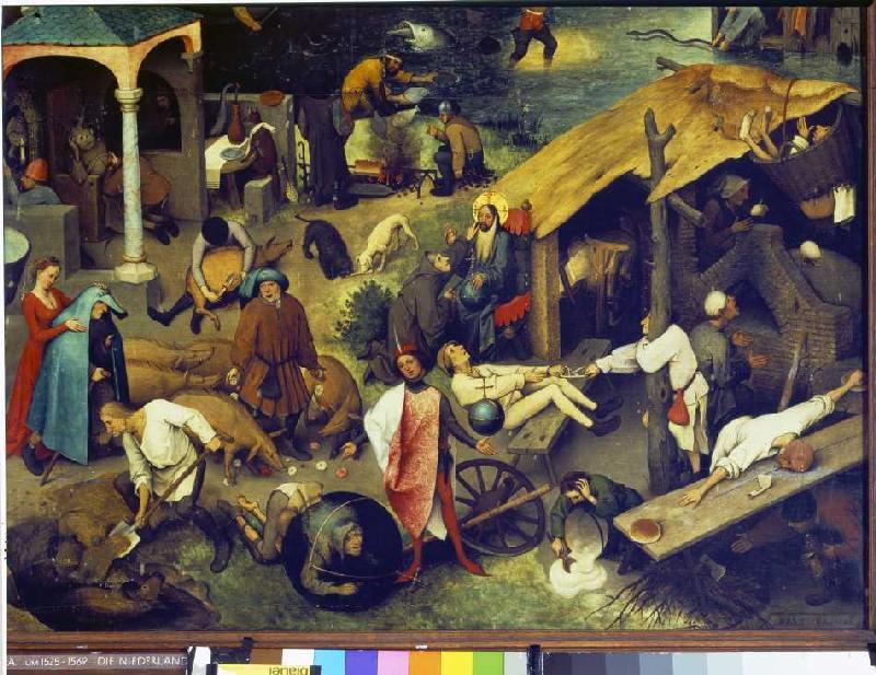 Die niederländischen Sprichwörter Detail rechts unten van Pieter Brueghel de oude