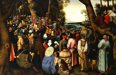 Saint John The Baptist Preaching The Baptism Of Christ Beyond van Pieter Brueghel de oude