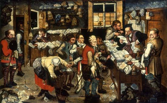 Die Ablieferung des Zehnten van Pieter Brueghel d. J. Pieter Brueghel d. J.