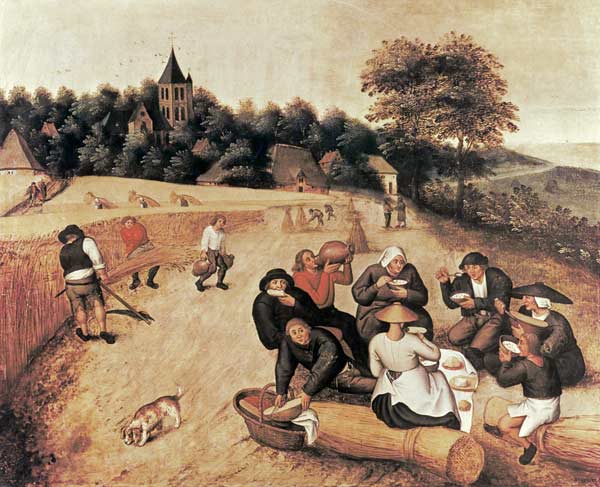The Harvester's Meal van Pieter Brueghel d. J. Pieter Brueghel d. J.