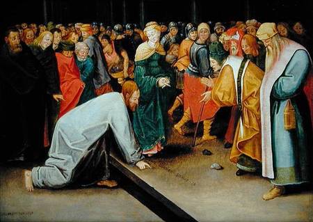 Christ and the women taken in adultery van Pieter Brueghel d. J. Pieter Brueghel d. J.