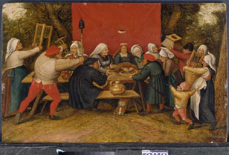Geschenke für die Braut van Pieter Brueghel d. J. Pieter Brueghel d. J.