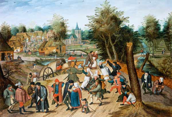 The Return from the Kermesse (panel) van Pieter Brueghel d. J. Pieter Brueghel d. J.