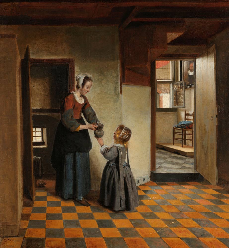 Vrouw met een kind  van Pieter de Hooch