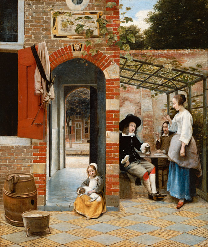 The Courtyard of a House in Delft van Pieter de Hooch