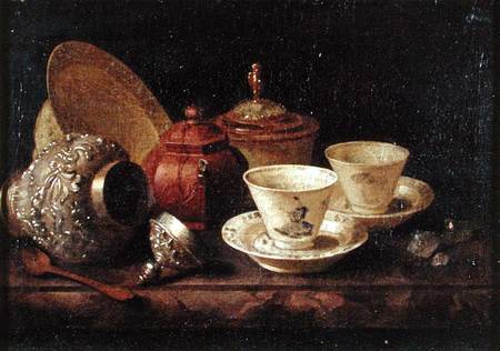 Still Life with Tea Cups van Pieter Gerritsz. van Roestraten
