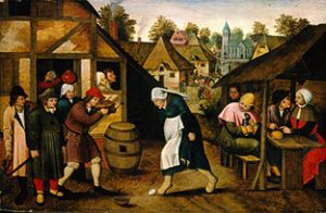 Der Eiertanz. van Pieter  Brueghel III (zoon van PB d J)