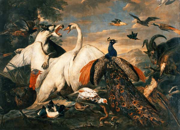 Kampf der Tiere als Tugend-Laster-Allegorie. van Pieter or Peter Boel