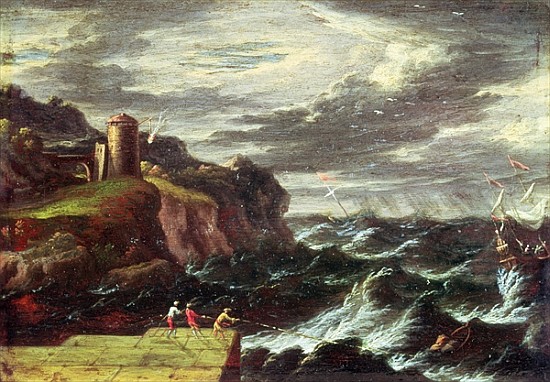 St. Paul arriving at Malta van Pieter the Younger (known as Tempesta) Mulier