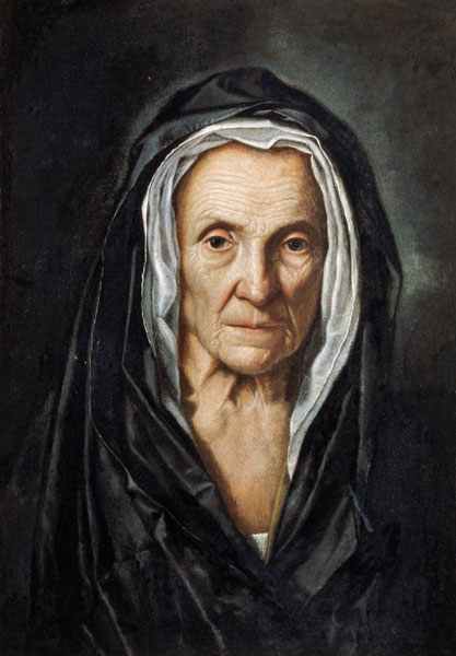 Portret van een oude vrouw van Pietro Bellotti