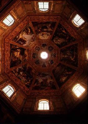 Interior view of the cupola designed by Matteo Nigetti (1560-1649) in 1644 with panels depicting sce