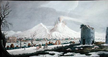 Vesuvius in Snow, plate V from 'Campi Phlegraei: Observations on the Volcanoes of the Two Sicilies', van Pietro Fabris
