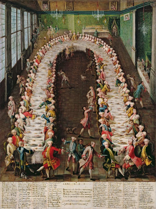 The Banquet at Casa Nani, Given in Honour of their Guest, Clemente Augusto, Elector Archbishop of Co van Pietro Longhi