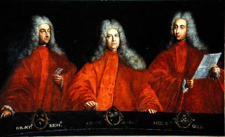 Portrait of three lawyers, Orazio Bembo, Orazio Angarano and Melchior Gabriel van Pietro Uberti
