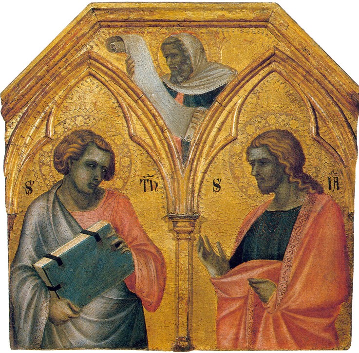 Saint Thomas and Saint James the Less (Predella panel) van Pietro Lorenzetti