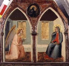 The St. Giusto Polytych, detail showing the Annunciation