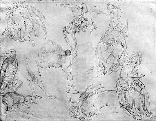 Sheet of studies, from the The Vallardi Album van Pisanello