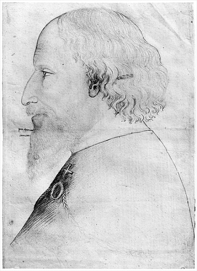 Sigismund, Holy Roman Emperor, from the The Vallardi Album (pen, ink, pencil & red chalk on paper) van Pisanello