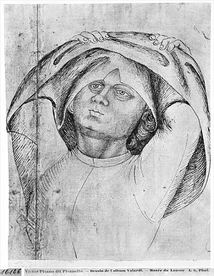 Soldier taking off his chainmail, from the The Vallardi Album van Pisanello